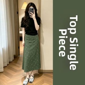 NIUVIES | French Style Green Floral Midi Dress