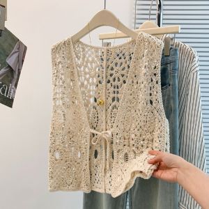 AIYITI | Summer Large Size French Lace Sequin Vest