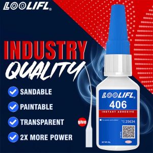 LOOLIFL 406 instant glue cyanoacrylate super glue 5 seconds fast drying for metal plastic rubber glass toys shoes fast repair not easy to whiten factory direct 20ml 1-3pcs free of charge