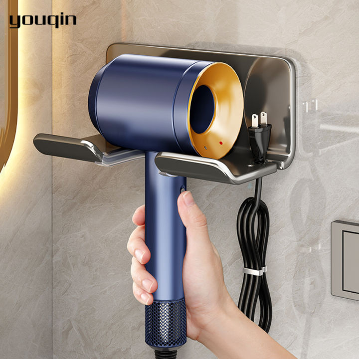 youqin Hair Dryer Holder Bathroom Storage Rack Wall Mounted