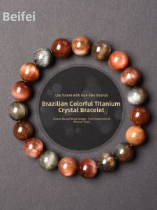 LINGFEI | Colorful Titanium Quartz Hair Crystal Bracelet 6-15mm