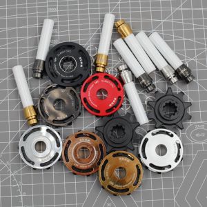 Ruhm Small Cloth Seven-Speed Transmission Titanium Alloy Ceramic Lever Shift Lever Chain Tensioner Jockey Pulley 10T Positive and Negative Teeth Jockey Pulley