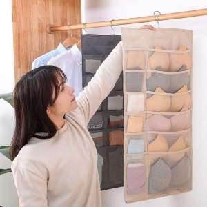 Wardrobe Panties Underwear Storage Bag Bra Socks Double-Sided Hanging Underwear Storage Handy Gadget Hanging Storage Bag Type