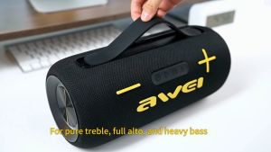 Awei KA10 Wireless Speaker RGB Outdoor Speaker TWS Bass 60W Power Awei Bluetooth Speaker Portable Speaker Karaoke Mic