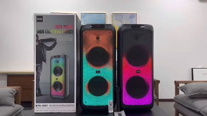 BTS-1388 Bluetooth Speaker Dual 10 inch Flame LED light SPEAKER with Party Built-in Karaoke