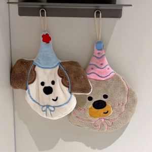 Adorable Bear Dog Kitchen High Aesthetic Value Hand Towel Ins Cute Cartoon Hanging Thickened Absorbent Kitchen Towel