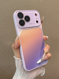 Gradient Color Matte Finish Large Window Phone Case for iPhone 17 Pro Max 16 Pro Max