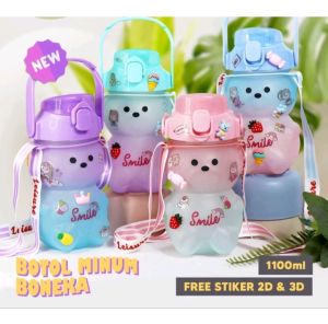 Botol Minum Bear 110 ML Gradasi Stiker 3D Viral