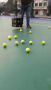 Tennis Balls Hopper For Tennis Pickleball Storage Portable Plastic With Wheels 75 Balls