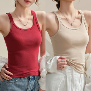 MiiOW | Slim Fit U-Neck Strap Vest For Women Summer New Style Inner And Outer Wear Hide Side Breast Thinming Beautiful Back Base Top