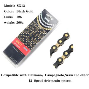 SUMC 12 Speed Bicycle Chain Gold/Silver/Rainbow/ Color Quick Link for MTB Road Bike Chains Ultralight 116/126L