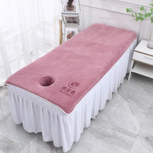 Beauty Salon Dedicated Bath Towel Bed with Hole Big Towel Thickened Absorbent Beauty Massage Bed Sheets Hole Towel Custom Logo