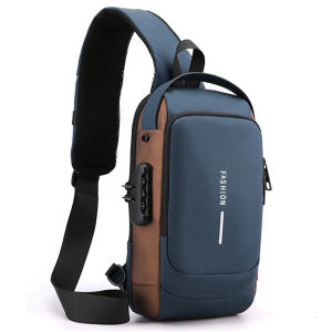 USB Charging Sport Sling Bag Male Anti-theft Chest Bag Shoulder Messenger Bags With Password Lock