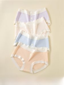 MiiOW | Antibacterial Breathable Ladies Underwear Triangle Sporty Thin Briefs Summer Comfortable Seamless Panties Youth Cotton Blend