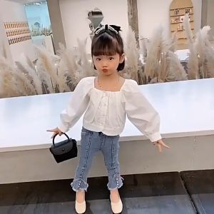 (1-9years) Baby Jeans Children Pants Casual Cute Girls Pants Long Pants