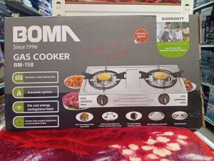 BOMA BM-158 Gas Cooker highlighting its key features and specifications.
