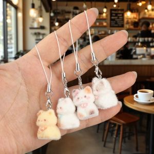 Cute 3D Cat Velvet Keychain Accessory