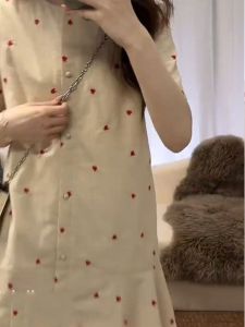 Chic Sweet Summer Polka Dot Design Tea Break Dress Fairy Tale Style Short Sleeve A-Line Skirt Elegant Beautiful Womens Dress