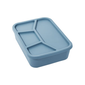 Eco-friendly Microwave-safe Silicone Lunch Box 4 Compartments Heart-shaped Divider