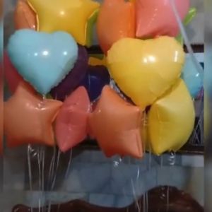Balon Bulat Bintang Bentuk Love Hati Warna Macaron Random