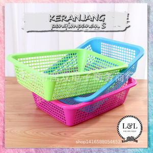 Keranjang Penyimpanan Tempat Serbaguna Kotak Organizer Kranjang Plastik Laundry Pakaian Size L