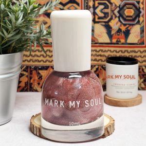 Sơn Móng Mắt Mèo Không Cần Nung Honey Glow 10ml Màu Đỏ Nền Với Mảnh Vụn Màu Hồng Công Thức Nhanh Khô Lâu Trôi