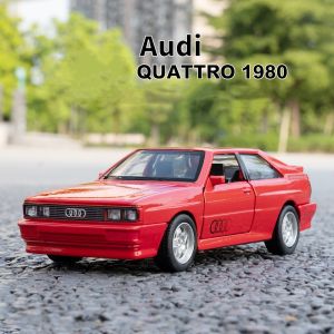 1/36 Audi 1980 Classic Car Model Toys Alloy Diecast Vehicles Rubber Tire with Pull Back Toy Collection Gifts for Boys Children