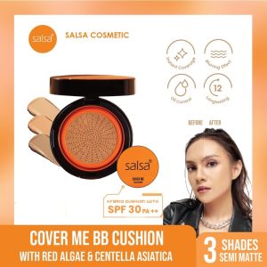 SALSA Cover Me BB Cushion Semi Matte with Red Algae Niacinamide & Centella Smooth Medium Coverage Foundation Makeup