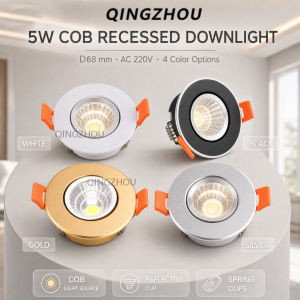 Dimmable Led Down Light COB Spot Light 5W AC85-265V Ceiling Recessed Indoor Lighting