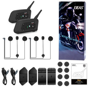 Motorcycle Intercom EJEAS V6 Pro Helmet Intercom Headset Motorcycle Bluetooth 1200m Interphone Communicator Full Duplex for 6 Riders Waterproof IP65L231153 Football referee walkie-talkie