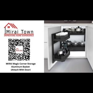 MIRAI Aluminium Kitchen Organizers Magic Corner Basket With Soft Closing Black Box Series