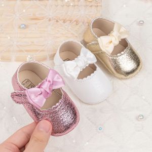 KIDSUN 0-18M Spring Baby Girls Shoes Casual Bowknot Dress Shoes Flats Anti-Slip Party Wedding Princess Baby Shoes