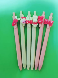 0.5MM Press Gel Pen Black Ink 1PC Cartoon Girl Rabbit School Stationery