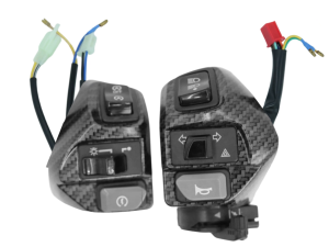 NVX LC135 V1 V2 V3 V4 V5 V6 EGO EGO S SOLARIZ DOUBLE SIGNAL HANDLE SWITCH ORIGINAL CARBON LEFT L/H [ DOUBLE SIGNAL ]
