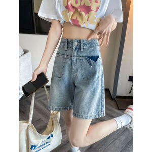 Summer Thin High Waist Wide Leg Jeans Shorts Womens Loose Fit Casual Style Blue Denim Mini Shorts Fashionable Retro Look