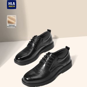 HLA | Wedding Groom Shoes Mens Fall Winter Warm Cotton Shoe Dress Derby Business Casual