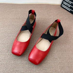 Giày Bốt Mary Jane Phong Cách Pháp Đế Phẳng Cổ Điển Thiết Kế Đế Dập Nổi Có Dây Buộc Không Rơi Giày Bốt Phẳng Đế Bốt Thường Ngày