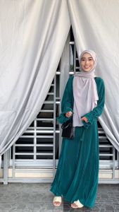 Dreamtale Baju Wanita Gaun Labuh Caliana Muslimah Wear Muslimah Kaftan Dress Trumpet Sleeve Dress Muslimah Abaya Dress Baju Melayu WCO100