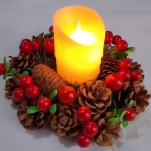 Chân nến quả thông NEN08 giáng sinh trang trí noel