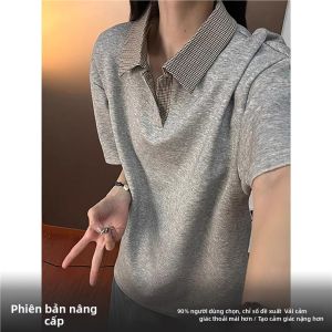 Áo Polo Đa Năng Cổ Bẻ Mới Mùa Hè 2026 Họa Tiết Houndstooth Mỹ
