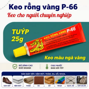 Rồng Vàng keo dán P-66 tuýp 25g đa năng keo con chó dùng dán  giày dép da simili gỗ nhựa xốp cao su.