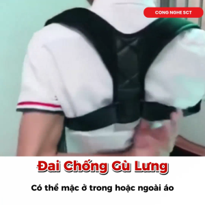 Đai chống gù lưng nữ nam chất liệu bền thoáng khí định hình cột sống