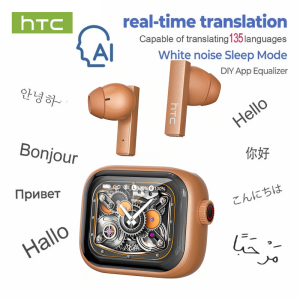 HTC | HTC NE40 TWS Smart AI Earbuds with Touch Display Low Latency Gaming Mode Hi-Fi Stereo Sound Universal for Android iOS