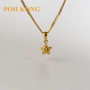 POH KONG 916/22K Yellow Gold Anggun Star Shape Jasmine Pendant