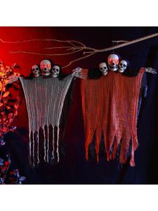 Đồ Trang Trí Halloween Three-Headed Ghost Phát Sáng Kêu Gào Nhà Ma Quái Cửa Rủi Ro Trang Trí Cảnh Tượng Ma Quái Đồ Dùng Biểu Diễn