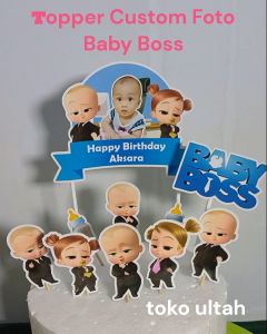 Topper Baby Boss Custom Foto untuk Hiasan Kue Ulang Tahun / Ultah Anak Karakter (Toper Cake)