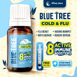 Olive Care Vitamin Obat Kucing Sakit Flu & Pilek BLUE TREE Cold & Flu Hidung Tersumbat Bersin Mata Berair Basmi Bakteri dan Virus Tingkatkan Imunitas Kucing
