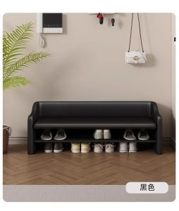 Luxurious Entrance Shoe Bench Backed Integrated Bedroom Long Bench Quality Luxury Style Multifunctional Design Leather Seat