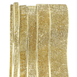 5-10yards 7/10/15/20/25/38mm Single Face Velvet Ribbon Sparkle Glitter Gold Color Ribbon For Bouquet Present Wrapping Decoration