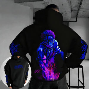 Bandai | Demon Slayer Anime Akaza Printed Hoodie 2025 Autumn/Winter New American Hip-hop Casual Loose Parent Child Top for Men and Women